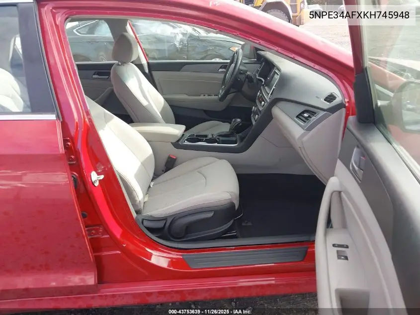 5NPE34AFXKH745948 2019 Hyundai Sonata Sel
