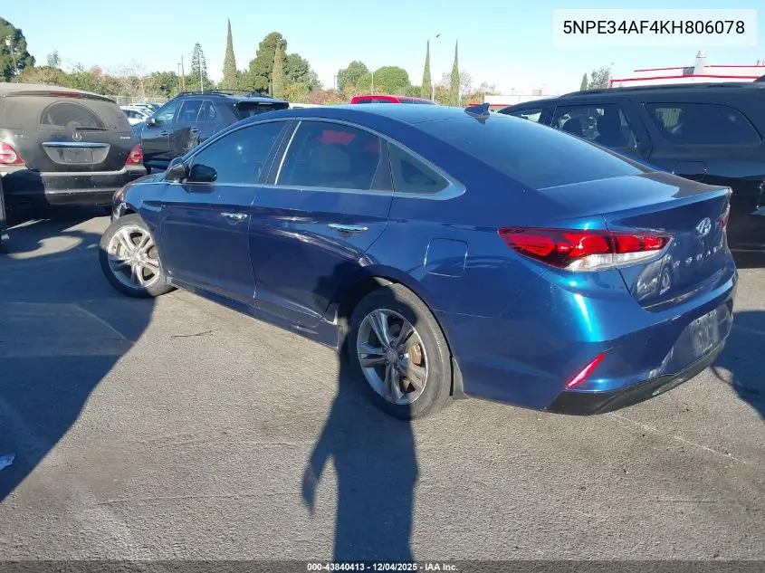 5NPE34AF4KH806078 2019 Hyundai Sonata Sel