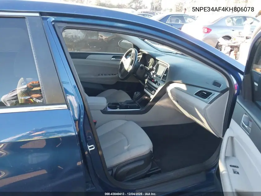 5NPE34AF4KH806078 2019 Hyundai Sonata Sel