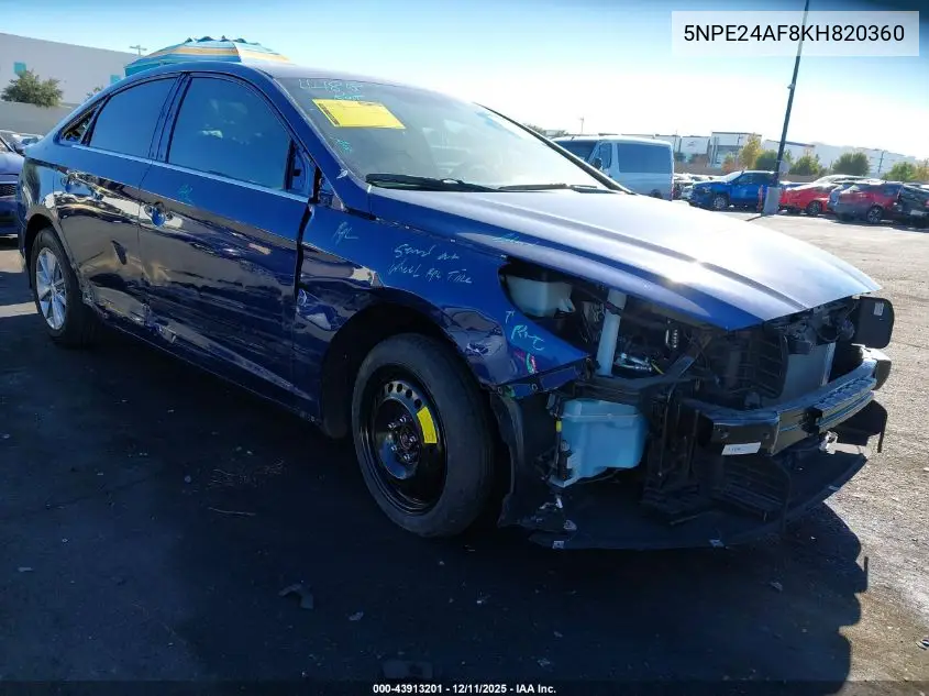 5NPE24AF8KH820360 2019 Hyundai Sonata Se