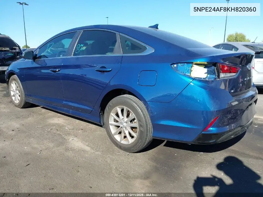 5NPE24AF8KH820360 2019 Hyundai Sonata Se