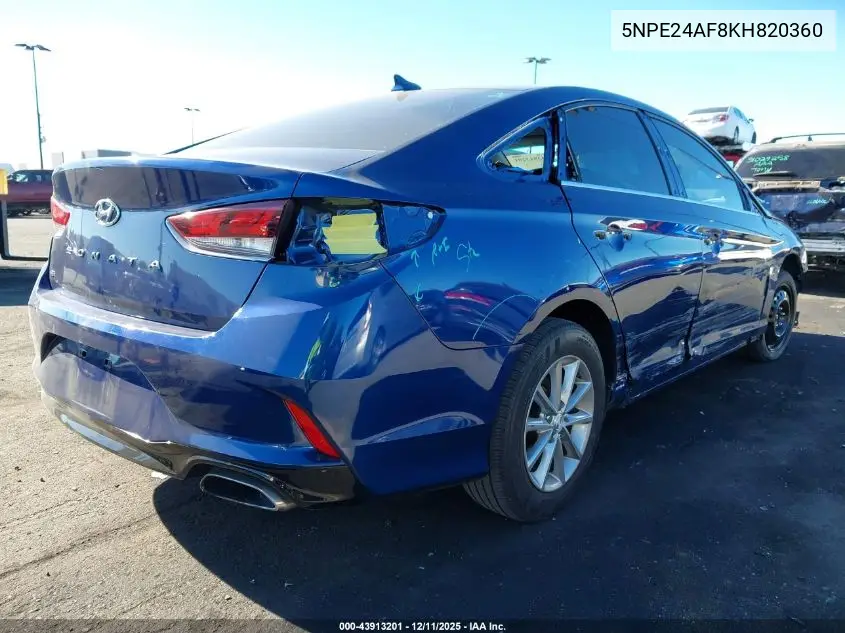 5NPE24AF8KH820360 2019 Hyundai Sonata Se