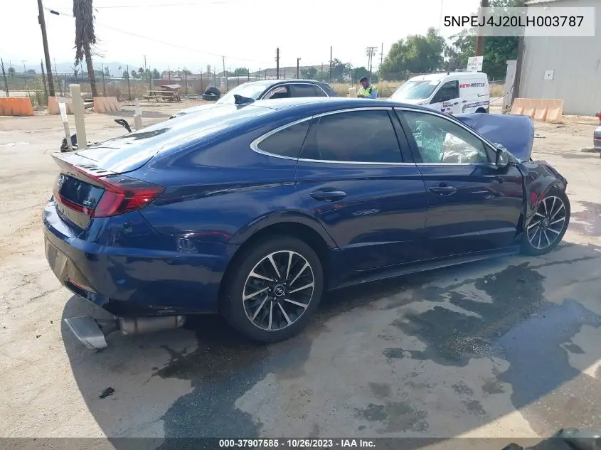 5NPEJ4J20LH003787 2020 Hyundai Sonata Sel Plus