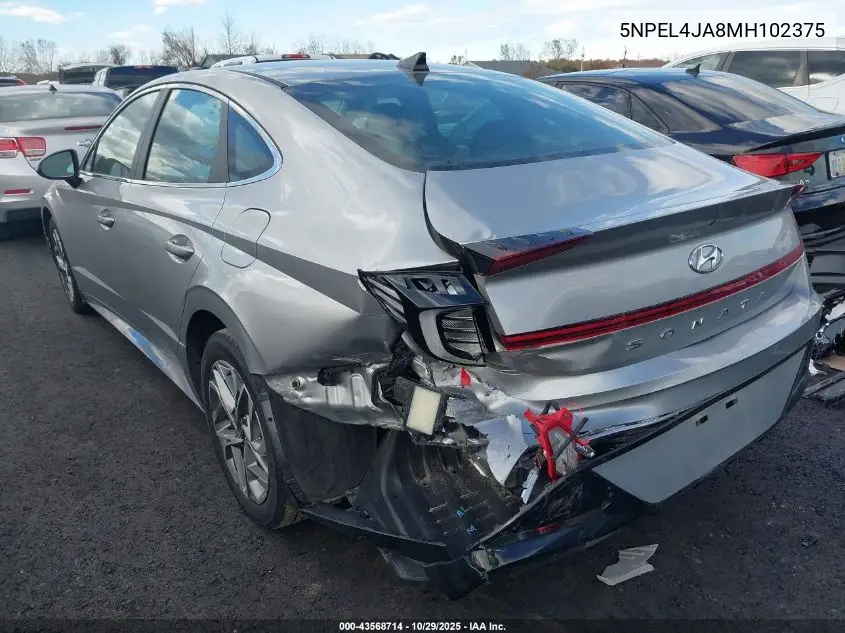 5NPEL4JA8MH102375 2021 Hyundai Sonata Sel