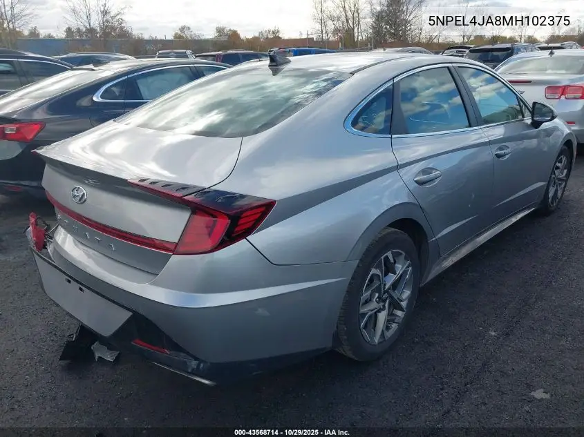 5NPEL4JA8MH102375 2021 Hyundai Sonata Sel