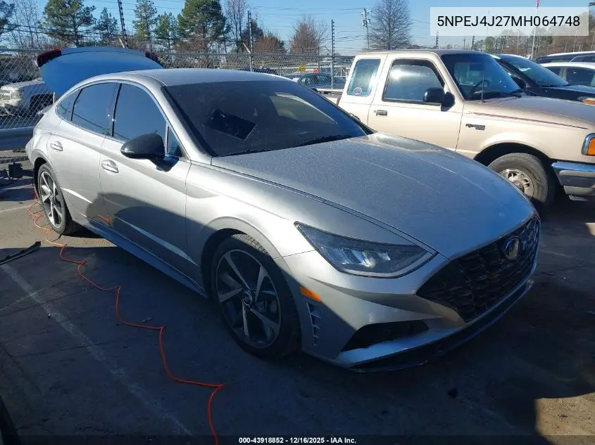 5NPEJ4J27MH064748 2021 Hyundai Sonata Sel Plus