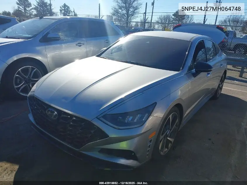 5NPEJ4J27MH064748 2021 Hyundai Sonata Sel Plus