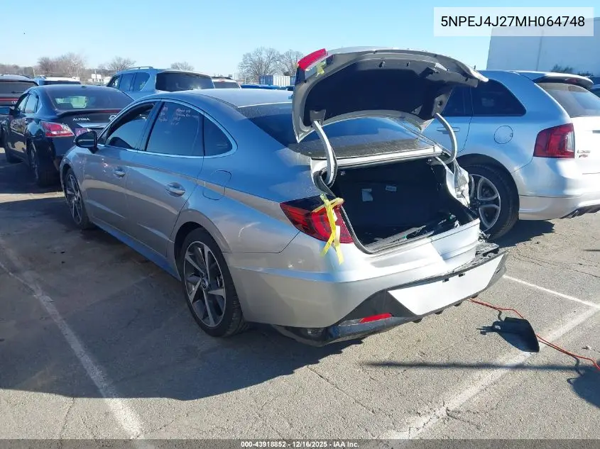 5NPEJ4J27MH064748 2021 Hyundai Sonata Sel Plus