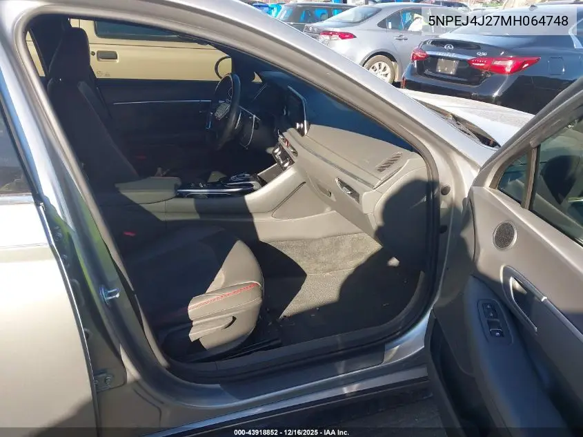 5NPEJ4J27MH064748 2021 Hyundai Sonata Sel Plus