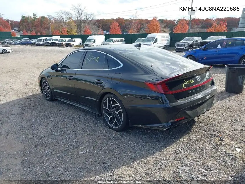 KMHL14JC8NA220686 2022 Hyundai Sonata N Line