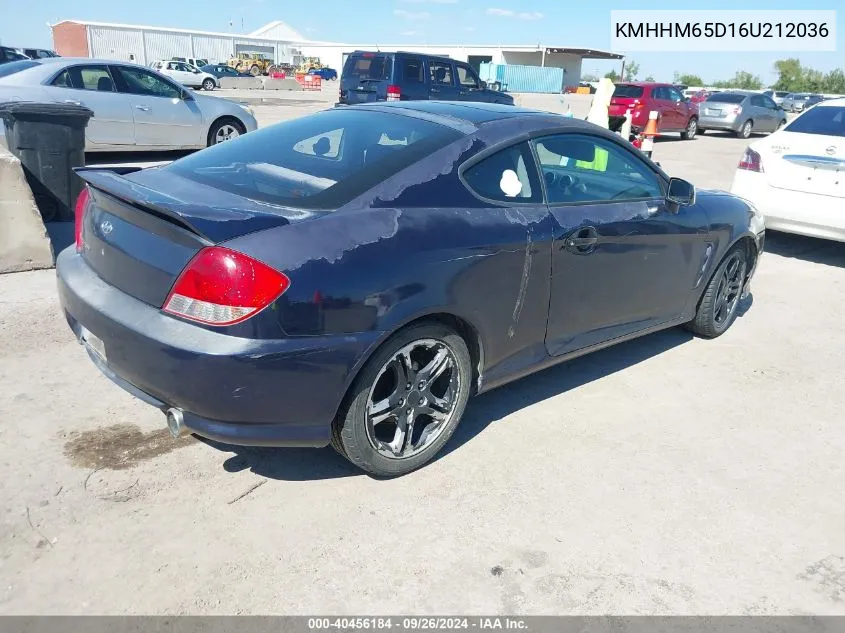 KMHHM65D16U212036 2006 Hyundai Tiburon Gs