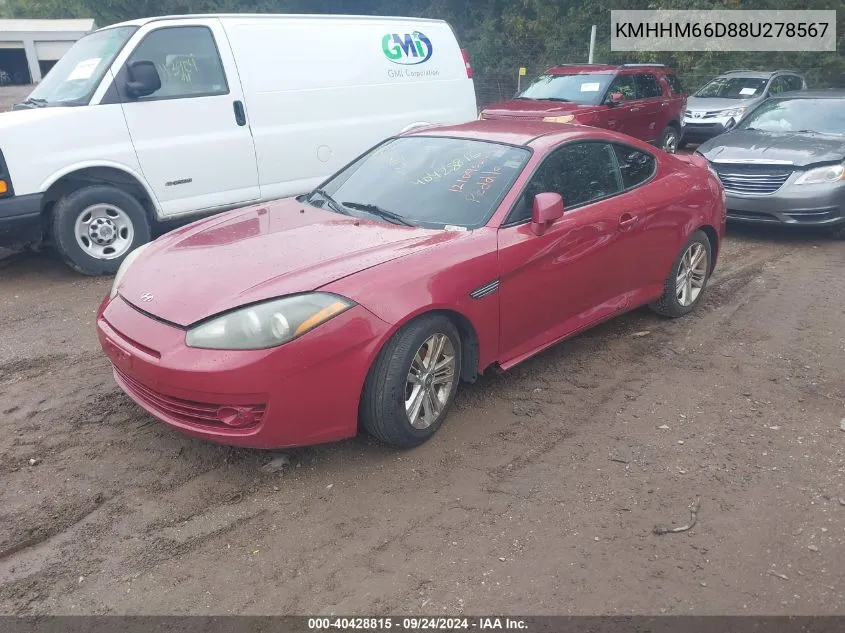 KMHHM66D88U278567 2008 Hyundai Tiburon Gs