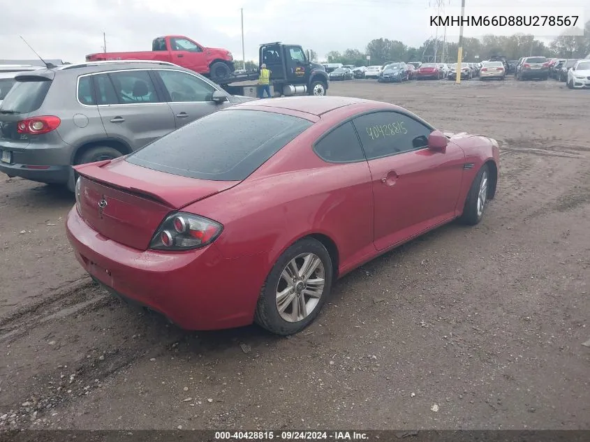 KMHHM66D88U278567 2008 Hyundai Tiburon Gs