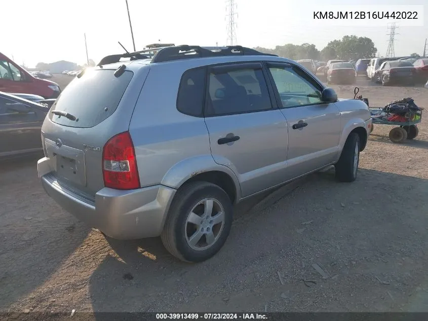 2006 Hyundai Tucson Gl VIN: KM8JM12B16U442022 Lot: 39913499