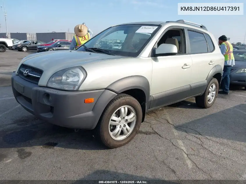 KM8JN12D86U417391 2006 Hyundai Tucson Gls/Limited