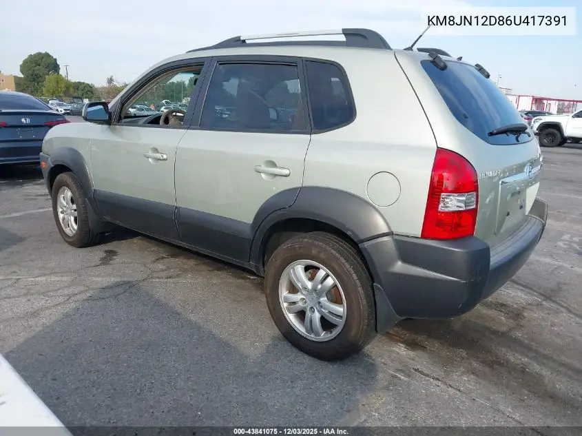 KM8JN12D86U417391 2006 Hyundai Tucson Gls/Limited