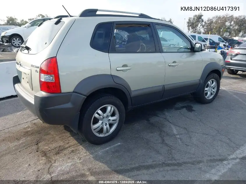 KM8JN12D86U417391 2006 Hyundai Tucson Gls/Limited