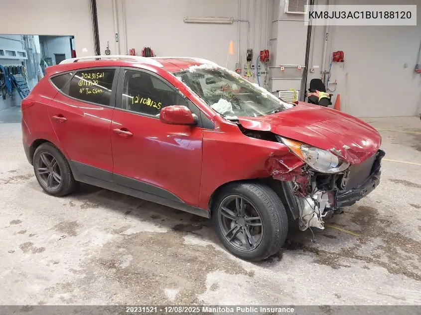 KM8JU3AC1BU188120 2011 Hyundai Tucson Gls