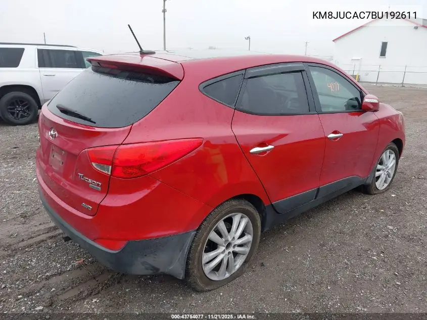 KM8JUCAC7BU192611 2011 Hyundai Tucson Limited