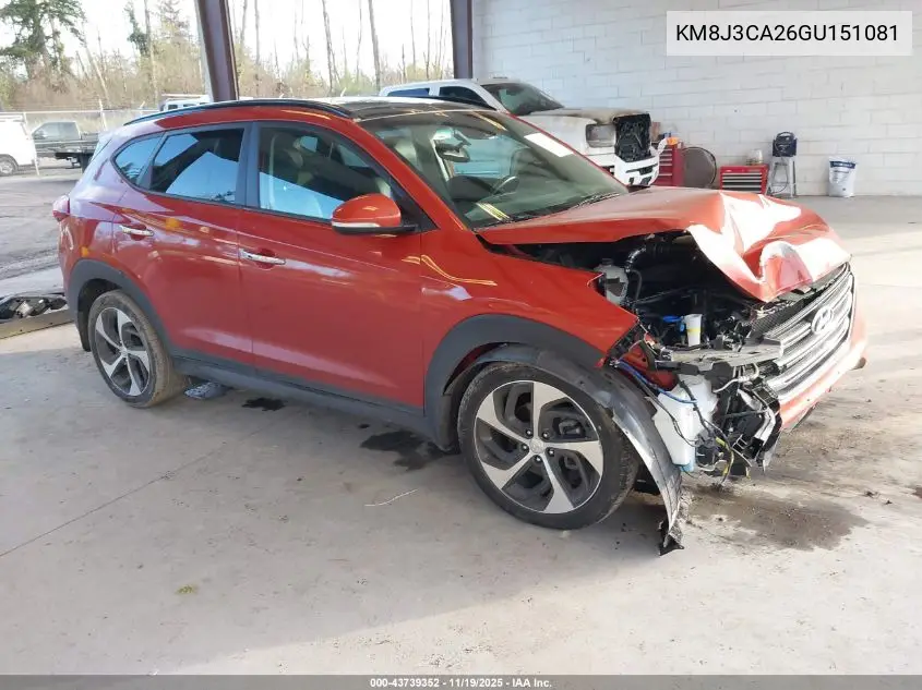KM8J3CA26GU151081 2016 Hyundai Tucson Limited