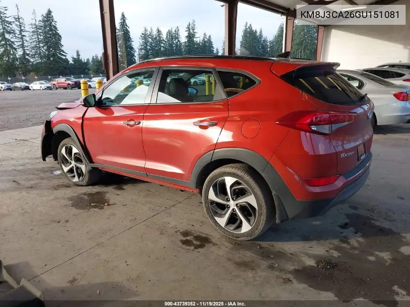 KM8J3CA26GU151081 2016 Hyundai Tucson Limited