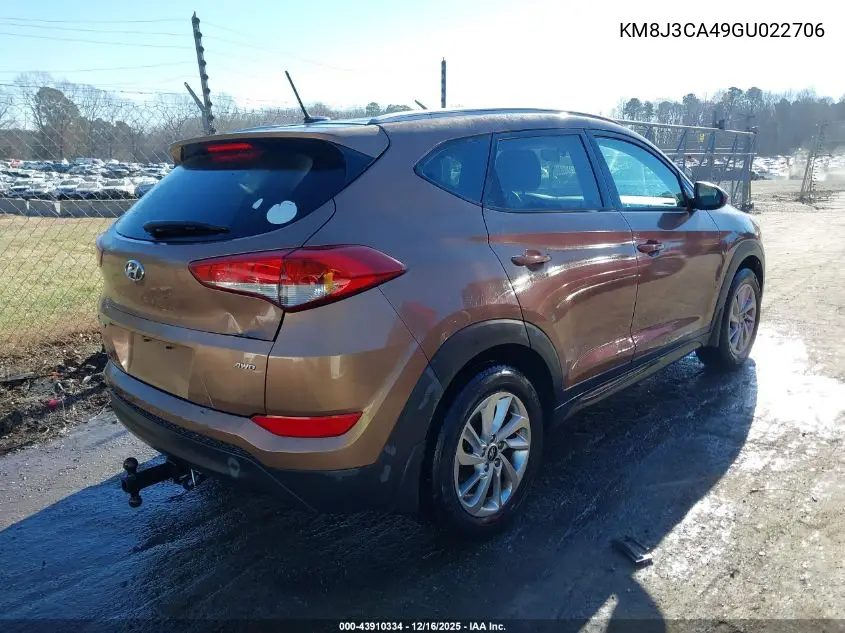 KM8J3CA49GU022706 2016 Hyundai Tucson Se