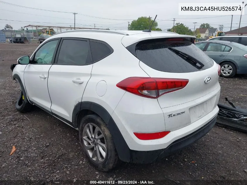 2017 Hyundai Tucson Se VIN: KM8J3CA45HU526574 Lot: 40411612