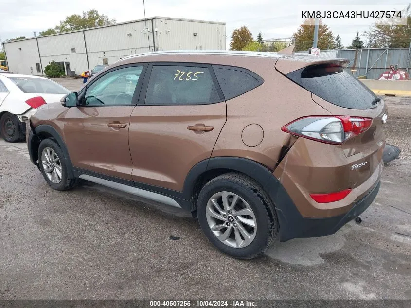 KM8J3CA43HU427574 2017 Hyundai Tucson Se Plus