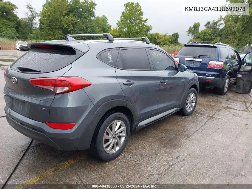 KM8J3CA43JU692078 2018 Hyundai Tucson Sel