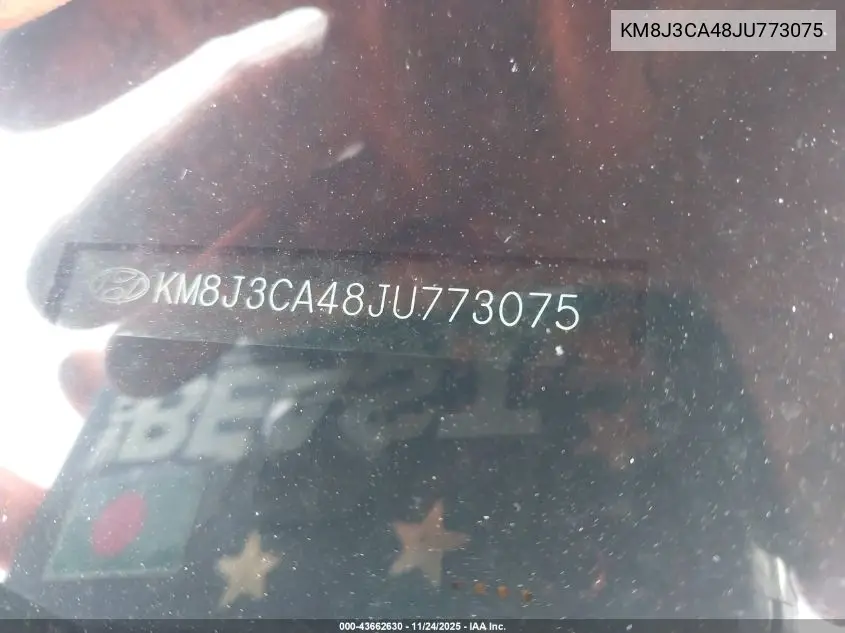 KM8J3CA48JU773075 2018 Hyundai Tucson Sel