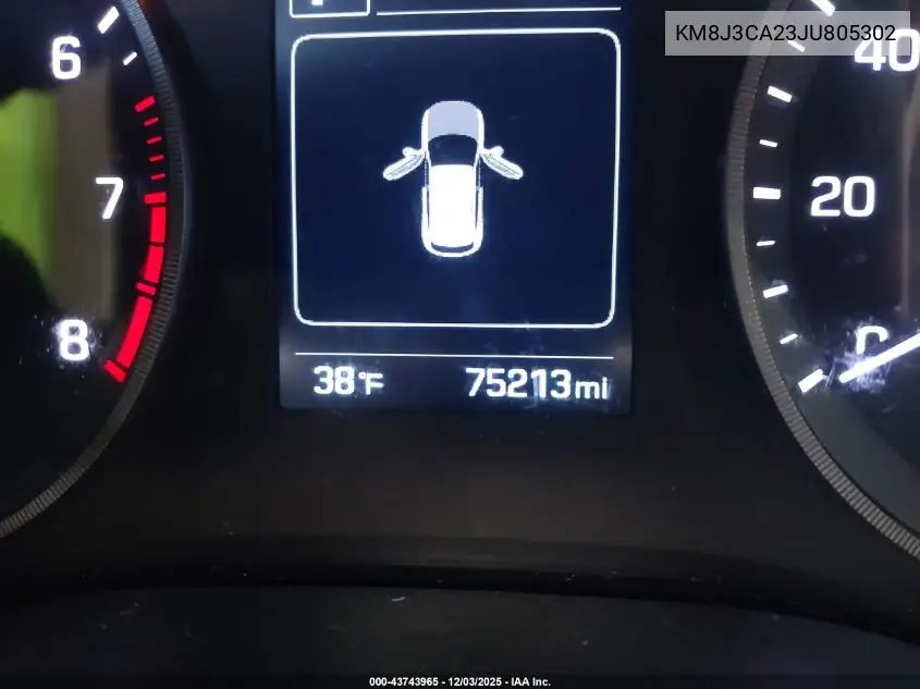 KM8J3CA23JU805302 2018 Hyundai Tucson Value