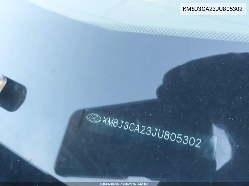 KM8J3CA23JU805302 2018 Hyundai Tucson Value