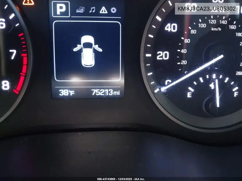 KM8J3CA23JU805302 2018 Hyundai Tucson Value