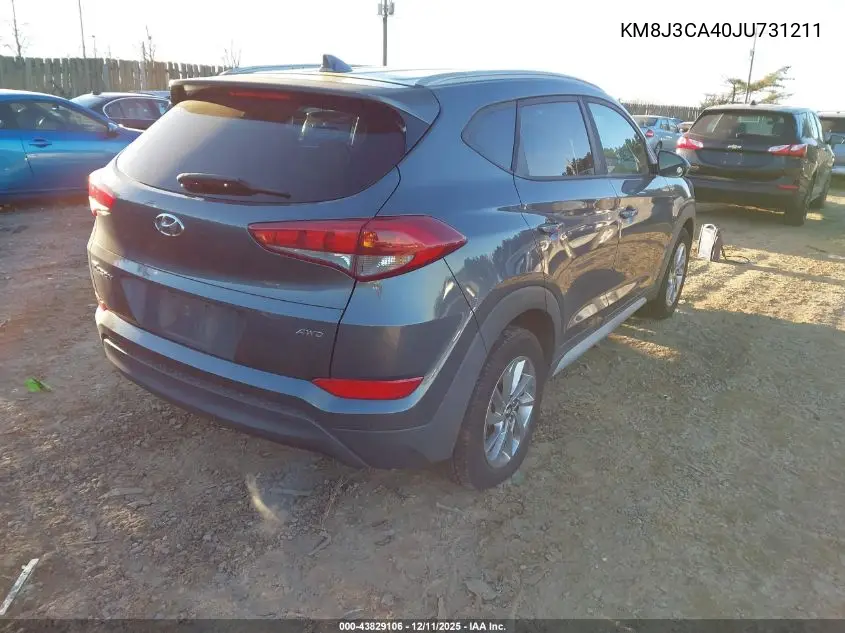 KM8J3CA40JU731211 2018 Hyundai Tucson Sel