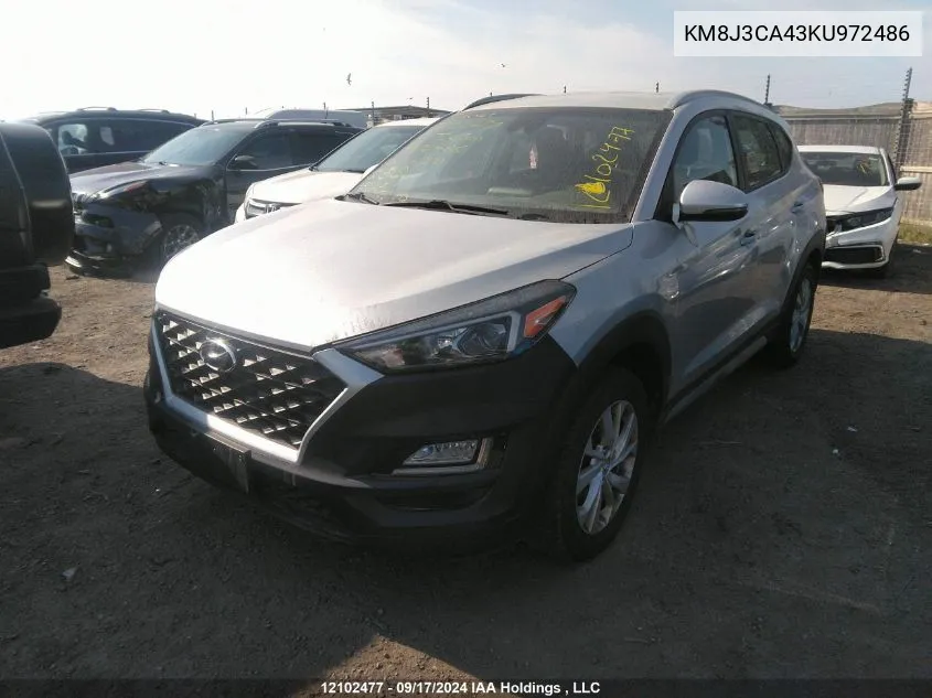 2019 Hyundai Tucson Limited/Sel/Sport/Ultimate/Value/Night VIN: KM8J3CA43KU972486 Lot: 12102477