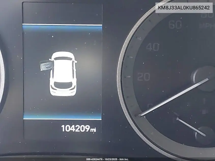 KM8J33AL0KU865242 2019 Hyundai Tucson Ultimate