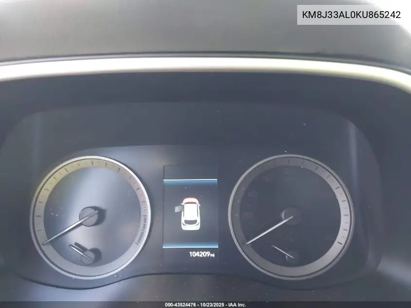 KM8J33AL0KU865242 2019 Hyundai Tucson Ultimate
