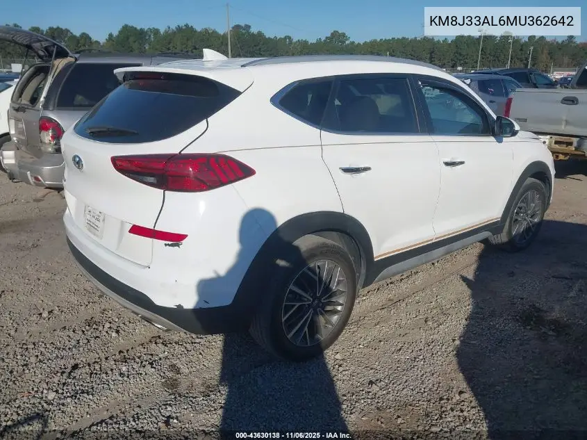 KM8J33AL6MU362642 2021 Hyundai Tucson Limited