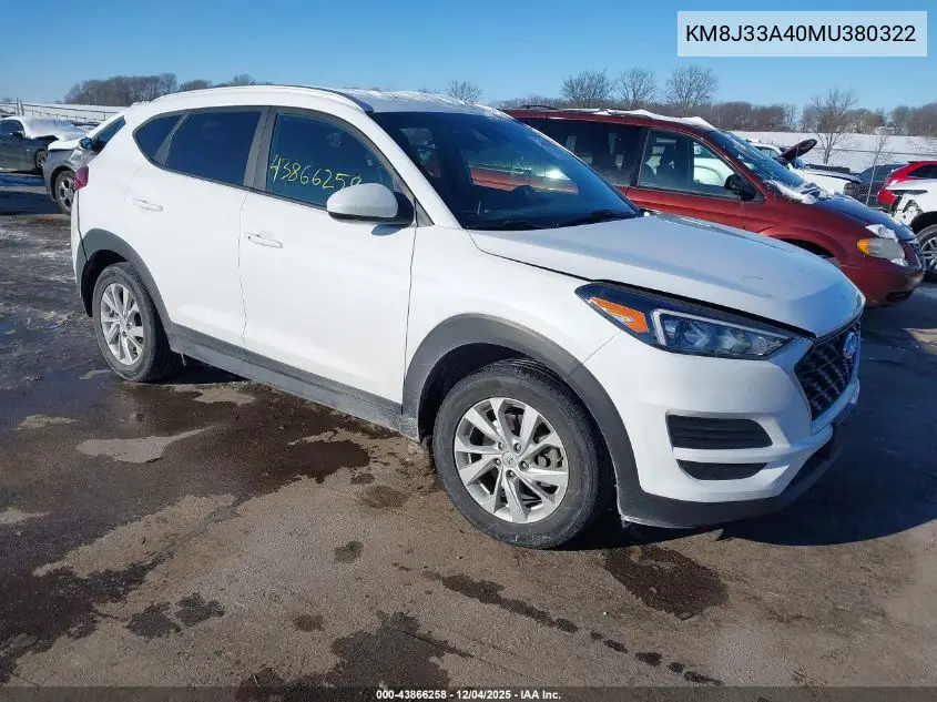 KM8J33A40MU380322 2021 Hyundai Tucson Value