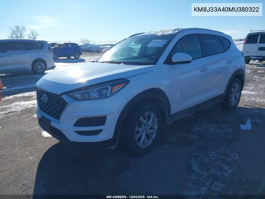 KM8J33A40MU380322 2021 Hyundai Tucson Value