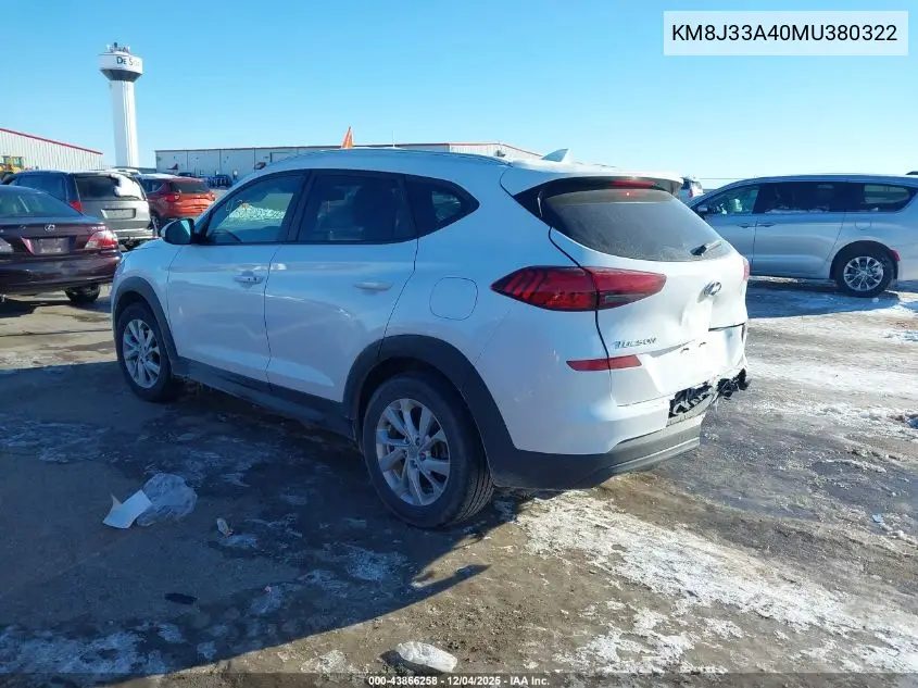 KM8J33A40MU380322 2021 Hyundai Tucson Value