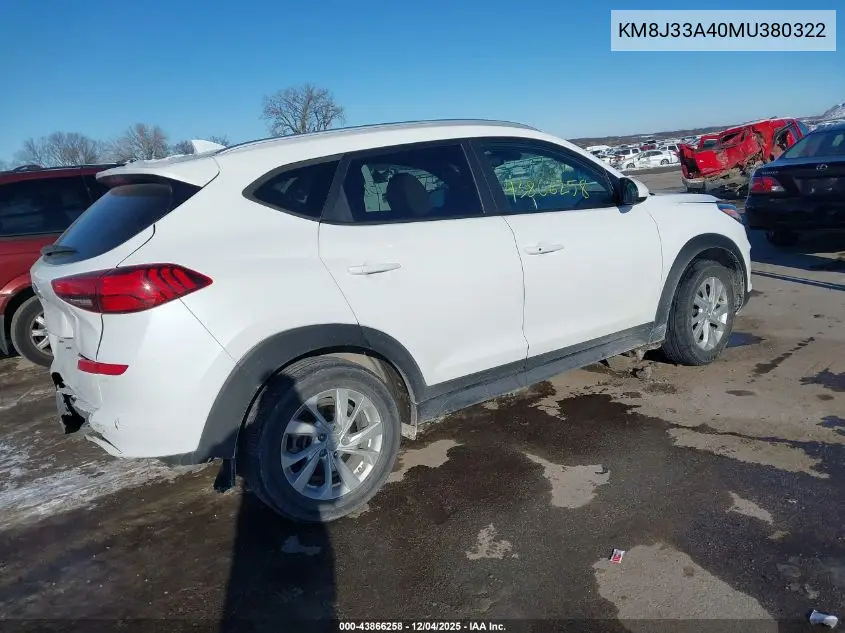 KM8J33A40MU380322 2021 Hyundai Tucson Value