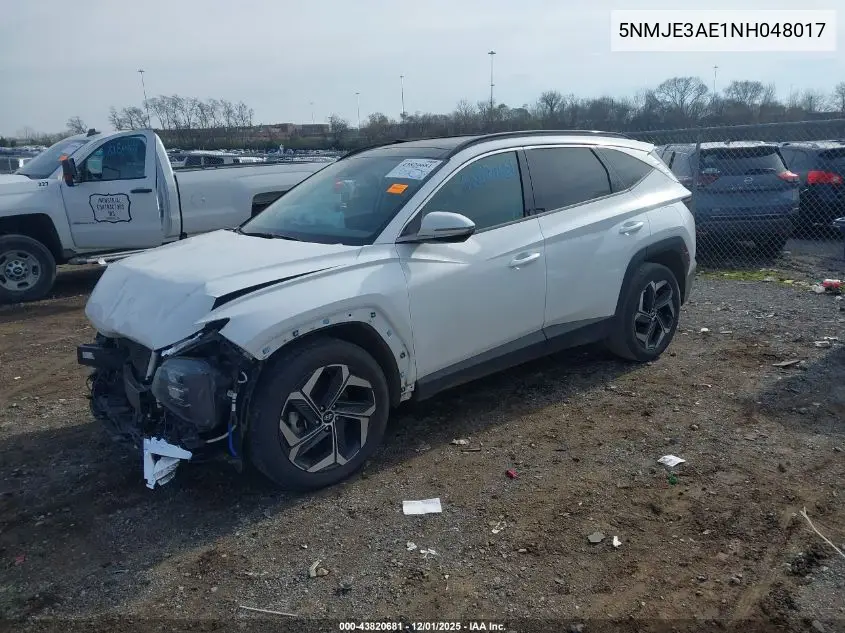 5NMJE3AE1NH048017 2022 Hyundai Tucson Limited