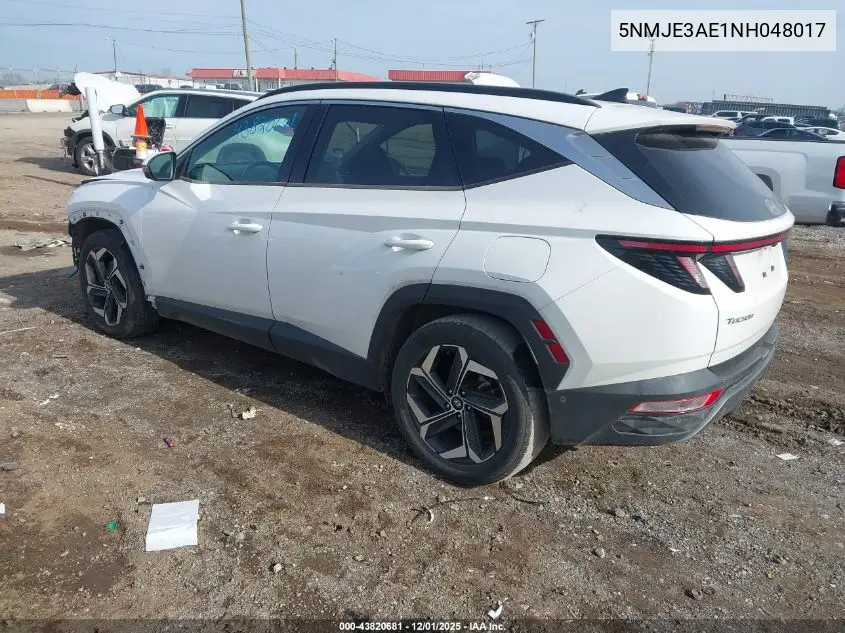5NMJE3AE1NH048017 2022 Hyundai Tucson Limited