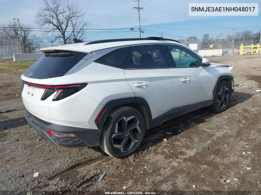 5NMJE3AE1NH048017 2022 Hyundai Tucson Limited
