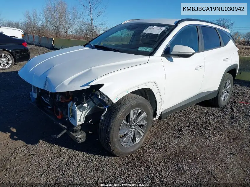 KM8JBCA19NU030942 2022 Hyundai Tucson Hybrid Blue