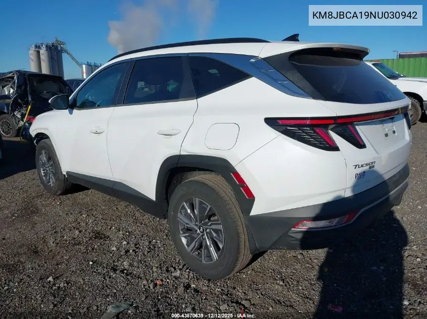 KM8JBCA19NU030942 2022 Hyundai Tucson Hybrid Blue