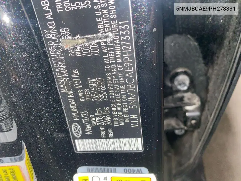 5NMJBCAE9PH273331 2023 Hyundai Tucson Sel