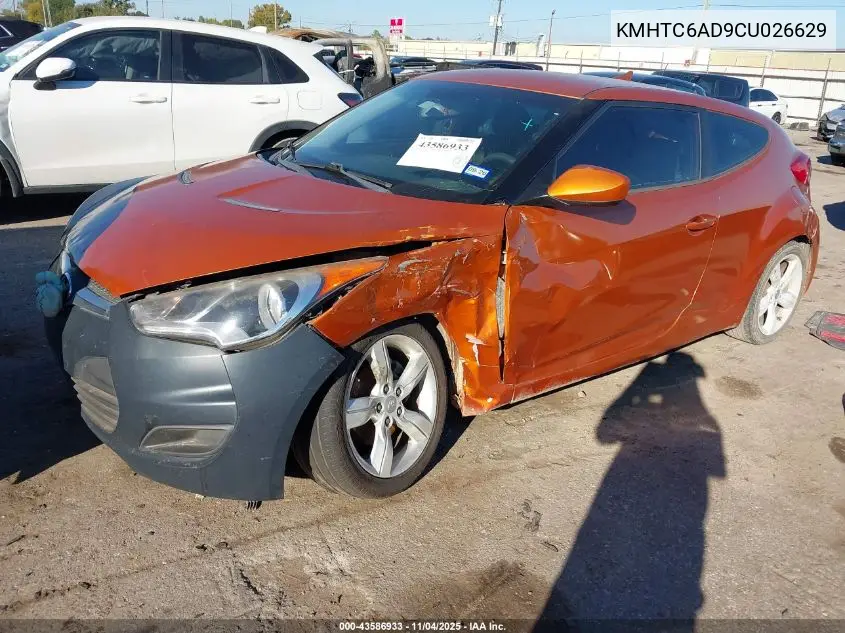 KMHTC6AD9CU026629 2012 Hyundai Veloster Base W/Black