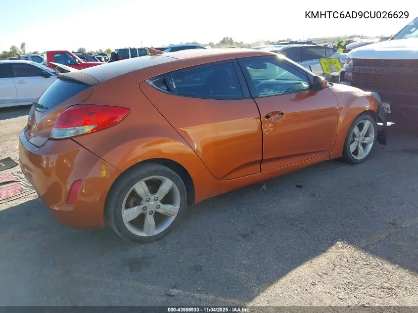 KMHTC6AD9CU026629 2012 Hyundai Veloster Base W/Black